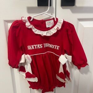 Red Santa's Favorite Kids Romper